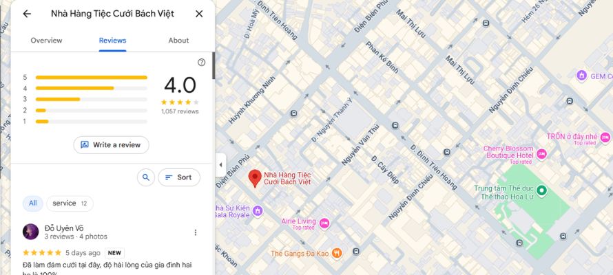Bách Việt nhận đánh giá 4 sao trên Google Map từ hơn 1000 đánh giá